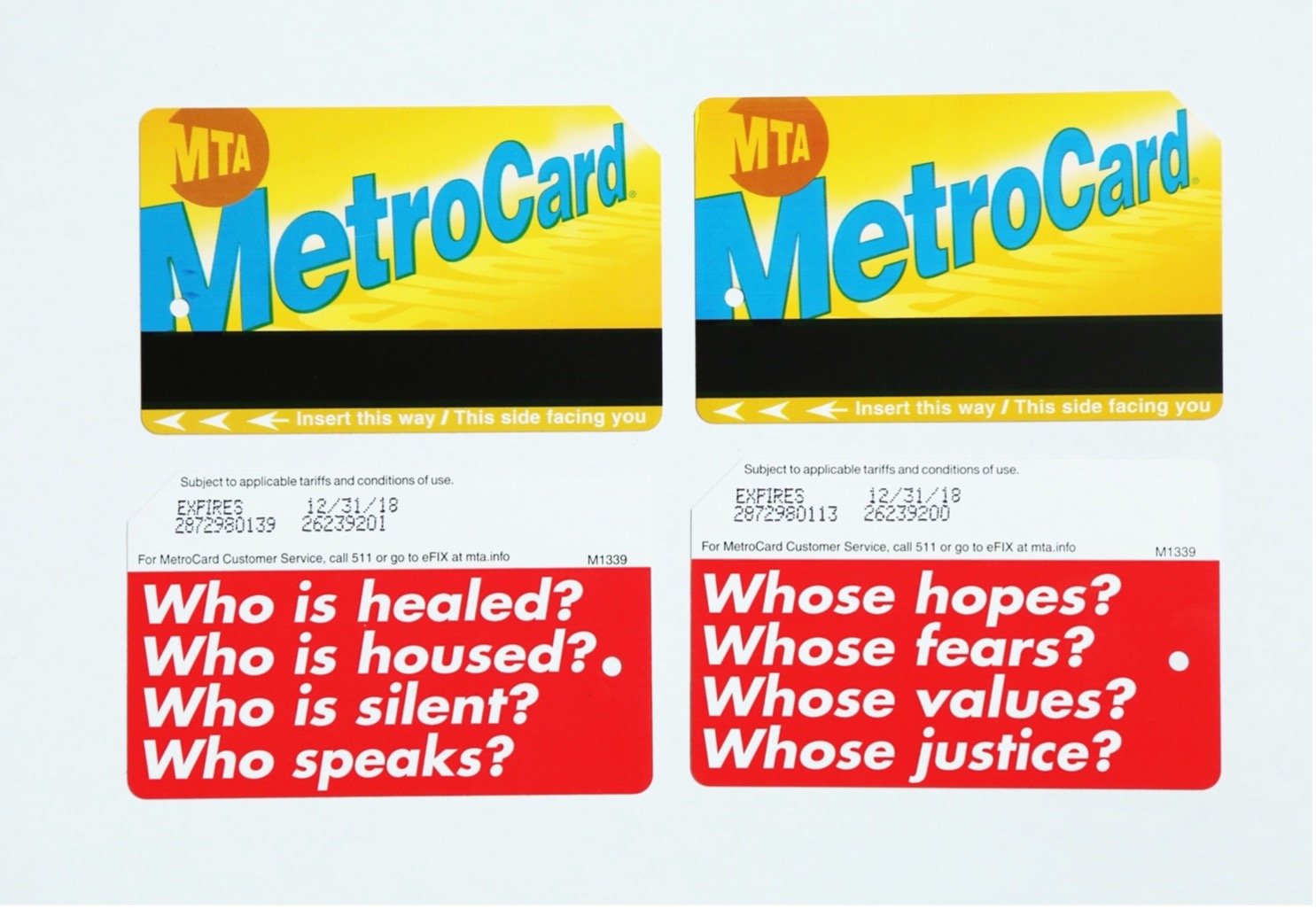 Supreme ロゴ元ネタ作者バーバラ・クルーガーが手がけたNYメトロカード Barbara Kruger-designed MetroCards / Yoshikage Kajiwara